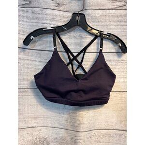 AR-33 Purple Strappy Sports Bra With Crisscross Back Size M